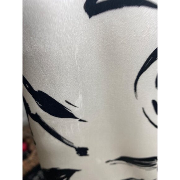 DAVID MEISTER WOMEN'S BLACK AND IVORY LONG SATIN SKIRT SZ 6 - Picture 7 of 8